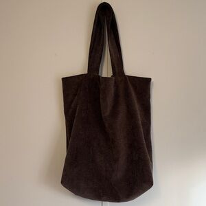 Brown Corduroy Tote Bag Large
